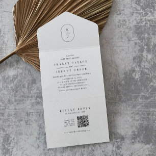 Invitation Tout En Un SHYLAH QR Code Unique Classic Minimaliste Mariage