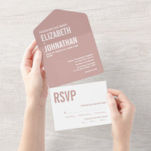 Simple Boho Typographie Mariage Rose Poussiéreux