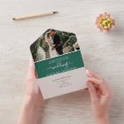 Simple Emeral Green 2 Photo QR Code RSVP Mariage