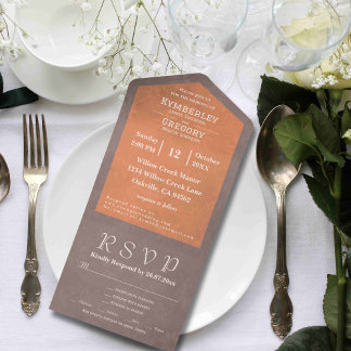 Invitation Tout En Un Simple minimaliste Dusty Brown Orange E-mail Site 