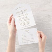 Simple Or & Blanc  Calligraphie Mariage
