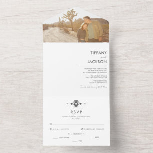 Invitation Tout En Un Simple Southwestern Desert Mariage photo