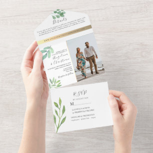 Invitation Tout En Un Site Web de Réponse de Mariage avec Photo de Verdu