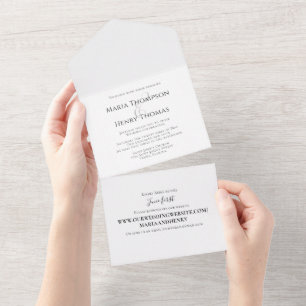 Invitation Tout En Un Site Web Mariage minimaliste simple invité