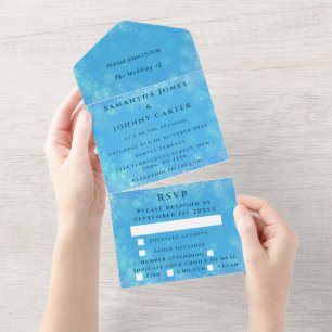 Invitation Tout En Un Snowflakes Snow Blue Winter Wonderland Mariage