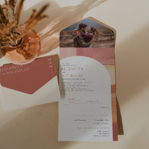 Invitation Tout En Un Soleil de Terracotta   Mariage Boho