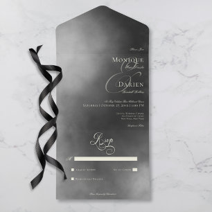 Invitation Tout En Un Sombre Moody Midnight Black Fog No Dinner Mariage