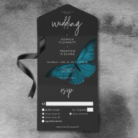 Sombre Moody Minimal Turquoise Moth Dîner Mariage