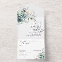 Succulents Mariage Feuille verdure et or