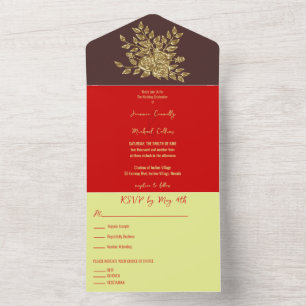 Invitation Tout En Un Superbe Mariage Rose Or