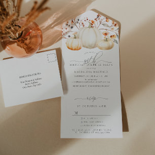 Invitation Tout En Un SURPRISE PARTY 95e anniversaire Citrouille congé d