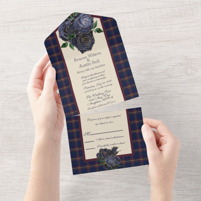 Invitation Tout En Un Tartan Écossais Clan Maclaine de Lochbuie  (Déchirure)