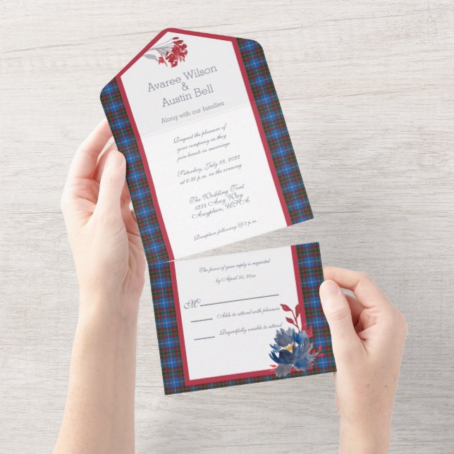 Invitation Tout En Un Tartan écossais d'Edimbourg (Déchirure)