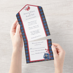 Invitation Tout En Un Tartan Écossais Original d'Édimbourg 