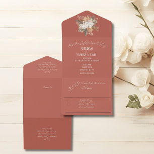 Invitation Tout En Un Terracotta Floral
