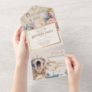 Invitation Tout En Un Thème de conte de fées enchanté