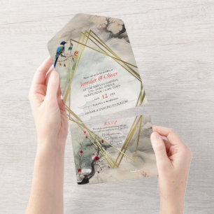 Invitation Tout En Un Thème japonais Sérénité et Tranquilité