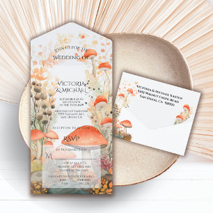 Invitation Tout En Un Toadstool champignon Mariage forestier enchanté