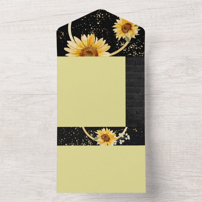 Invitation Tout En Un Tournesol (À l'intérieur)
