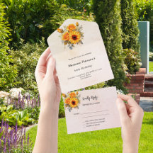 Tournesols rose or anniversaire RSVP