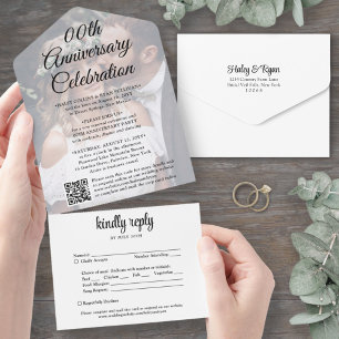 Invitation Tout En Un TOUT Anniversaire Mariage Photo QR Code Nous Le Fa