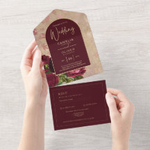 Tout-en-1 Rose Bourgogne Vintage RSVP + Mariage