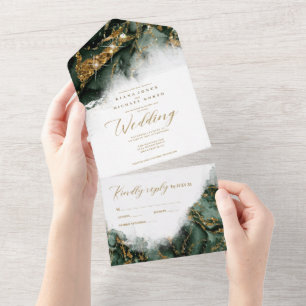 Invitation Tout En Un Trinity Mack Mariage Pailleté ID644 