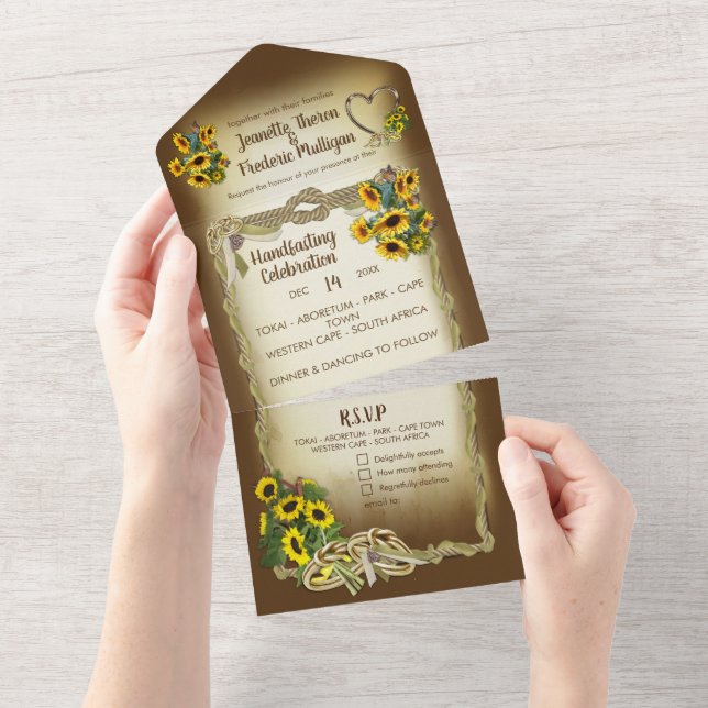 Invitation Tout En Un Tying & Knot Celebration All in One Wedding Invita (Déchirure)