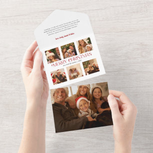 Invitation Tout En Un Typographie moderne Joyeux Noël Multi-Photo