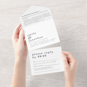 Invitation Tout En Un Typographie simple minimaliste N'importe quel Mari