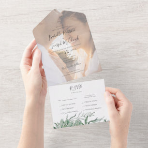 Invitation Tout En Un Une verdure succulente   Sceau De Photos Et Envoye