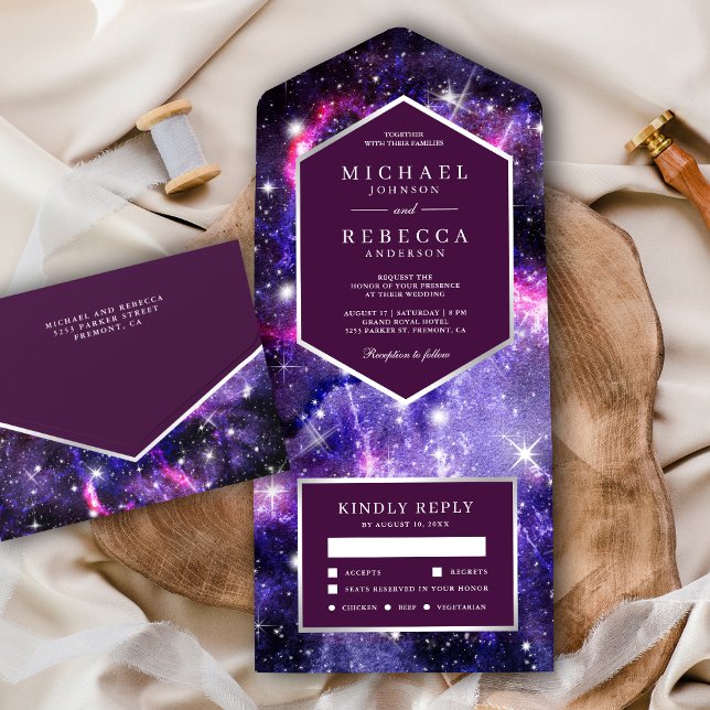Invitation Tout En Un Univers de l'espace extra-atmosphérique Mariage Ga (Créateur téléchargé)