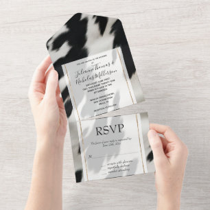 Invitation Tout En Un Vachette de la ferme Western