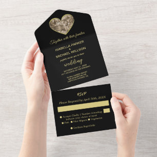 Invitation Tout En Un Vintage couple Romance, homme et femme amour All I
