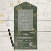 Vintage Green & Gold Parties scintillant Snowflake