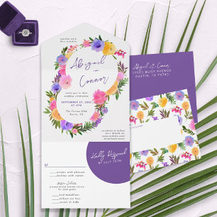 Invitation Tout En Un Violet Magenta Jaune Décontracté Vibrant