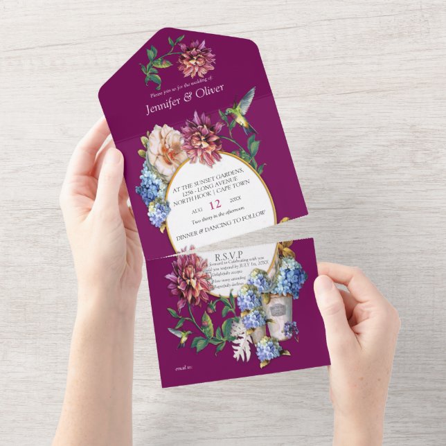 Invitation Tout En Un Viva Magenta (Déchirure)