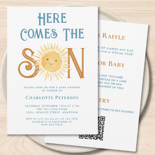 Invitation Tout en Un Voici le Fils Garçon Baby Shower