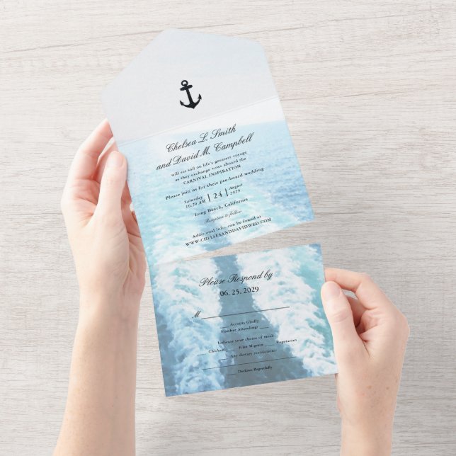 Invitation Tout En Un ©Voyage d'amour/croisière/mariage de destination (Déchirure)