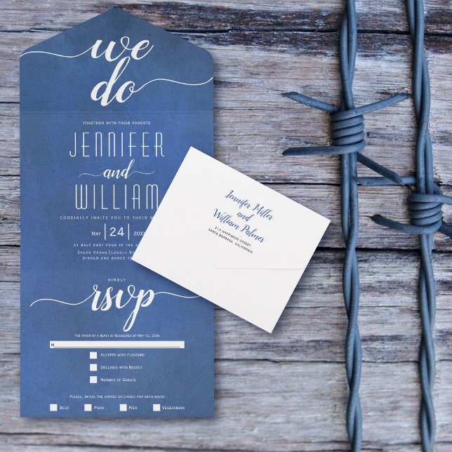 Invitation Tout En Un "We do" taché mariage de calligraphie (Créateur téléchargé)