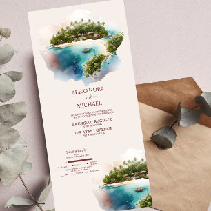 Invitation Tout En Un Whimsical Watercolor Maldives Destination Wedding 