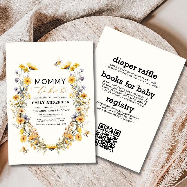 Invitation Tout en une maman pour être Baby shower Fleur sauv (Créateur téléchargé)