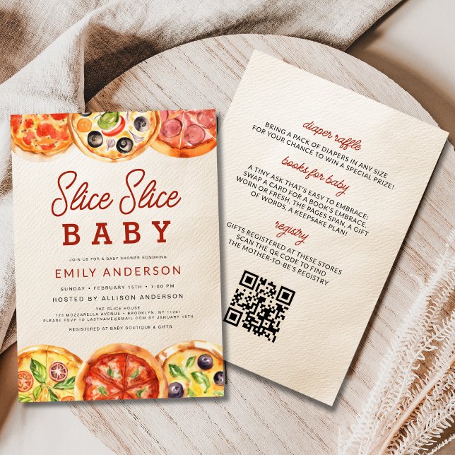 Invitation Tout en une tranche de Baby shower de pizza bébé (Créateur téléchargé)