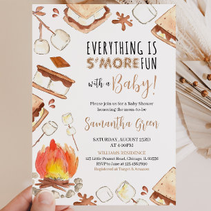 Invitation Tout est plus amusant avec S'more Baby Shower