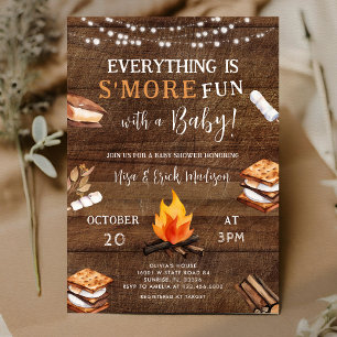 Invitation Tout est plus amusant pour la baby shower camping