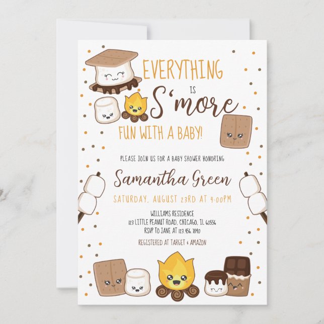 Invitation Tout est S'more Fun Baby shower (Devant)