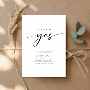 Invitation Tout événement qu'elle a dit Oui Mariage