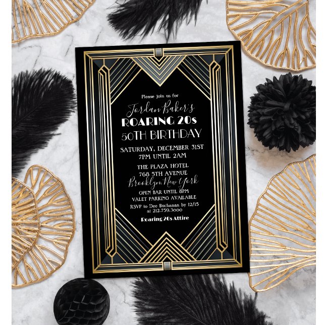 Invitation TOUT ÉVÉNEMENT - Roaring 20s 1920 Art Deco Party (Créateur téléchargé)