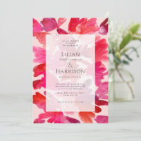 Tout l'amour Aquarelle rose Mariage rouge