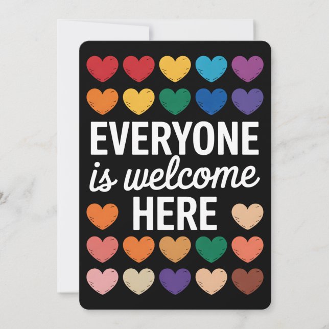 Invitation Tout le monde est le bienvenu ici LGBTQ (Devant)